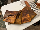 ~The Periwinkle Purse~-Leathe purse-~KicKassie'sKreations~ Nature Inspired Jewelry Designs and Leather-Bison Light brown 12" wide-~KicKassie's Kreations~ Nature Inspired Jewelry Designs and Leather