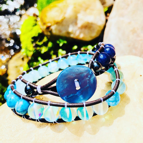Beyond the Blue-Handmade Jewelry, Bracelet-KicKassie'sKreations-~KicKassie's Kreations~ Nature Inspired Jewelry Designs and Leather