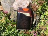 ~The Nomad Wallet~-Leather Wallet-KicKassie's Kreations-Two Tone Black Outer English Bridle Inner-~KicKassie's Kreations~ Nature Inspired Jewelry Designs and Leather
