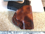 ~Custom Leather Holsters~-Leather Holster-~KicKassie'sKreations~ Nature Inspired Jewelry Designs and Leather-S&W M&P Sheild Veg Tan Belt Loop-~KicKassie's Kreations~ Nature Inspired Jewelry Designs and Leather