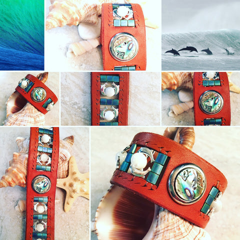 Calls of the Sea-Handmade Jewelry, Bracelet-~KicKassie'sKreations~ Nature Inspired Jewelry Designs and Leather-~KicKassie's Kreations~ Nature Inspired Jewelry Designs and Leather