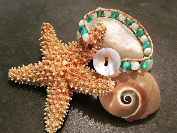 Bora Bora Bracelet-Handmade Jewelry, Bracelet-KicKassiesKreations-~KicKassie's Kreations~ Nature Inspired Jewelry Designs and Leather