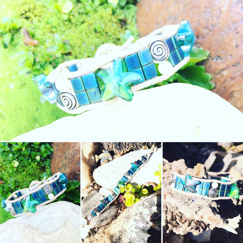 Coastal Wanderings-Leather Bracelet-KicKassie'sKreations-~KicKassie's Kreations~ Nature Inspired Jewelry Designs and Leather