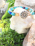 Blue Skies and Wildflowers-Handmade Jewelry, Bracelet-KicKassiesKreations-~KicKassie's Kreations~ Nature Inspired Jewelry Designs and Leather