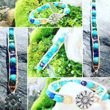 Blue Skies and Wildflowers-Handmade Jewelry, Bracelet-KicKassiesKreations-~KicKassie's Kreations~ Nature Inspired Jewelry Designs and Leather