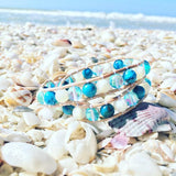 🌴🐚🌊Sanibel🌊🐚🌴Single Wrap-Handmade Jewelry, Bracelet-KicKassie'sKreations-~KicKassie's Kreations~ Nature Inspired Jewelry Designs and Leather
