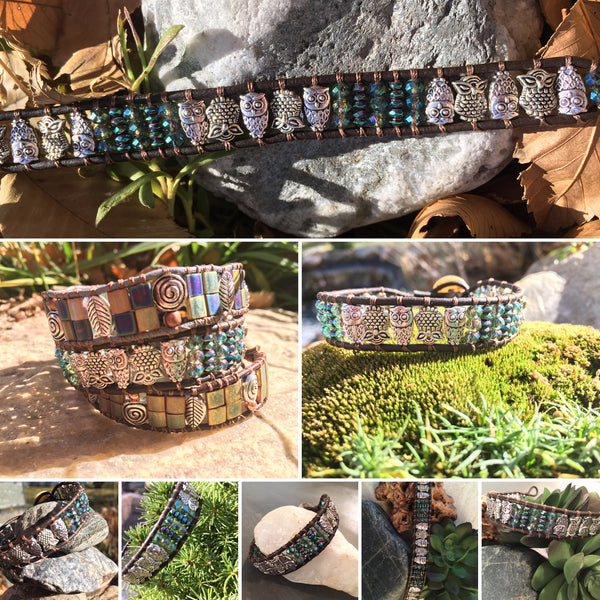 Keepers of the Night-Handmade Jewelry, Bracelet-KicKassiesKreations-~KicKassie's Kreations~ Nature Inspired Jewelry Designs and Leather