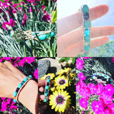 Blue Skies and Wildflowers-Handmade Jewelry, Bracelet-KicKassiesKreations-~KicKassie's Kreations~ Nature Inspired Jewelry Designs and Leather