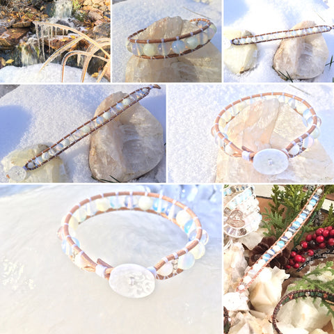 ~S~N~O~W~-Handmade Jewelry, Bracelet-KicKassie'sKreations-~KicKassie's Kreations~ Nature Inspired Jewelry Designs and Leather