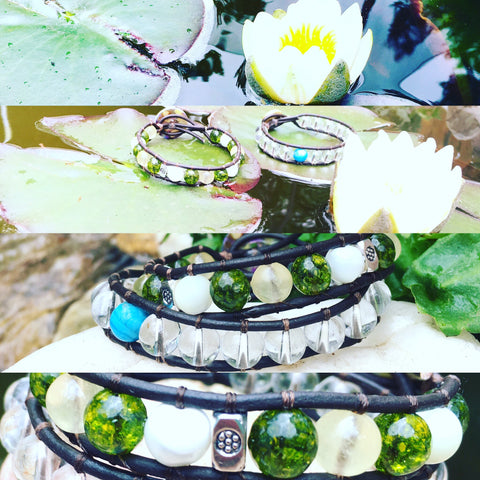 Lotus Bracelet-Handmade Jewelry, Bracelet-KicKassiesKreations-~KicKassie's Kreations~ Nature Inspired Jewelry Designs and Leather