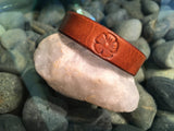 ~Leather Single Band Flower Design~-Handmade Jewelry, Bracelet-KicKassie'sKreations-~KicKassie's Kreations~ Nature Inspired Jewelry Designs and Leather