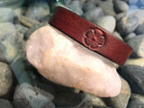 ~Leather Single Band Flower Design~-Handmade Jewelry, Bracelet-KicKassie'sKreations-~KicKassie's Kreations~ Nature Inspired Jewelry Designs and Leather