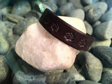 ~Forget-Me-Not Leather Single Band~-Handmade Jewelry, Bracelet-KicKassie'sKreations-~KicKassie's Kreations~ Nature Inspired Jewelry Designs and Leather