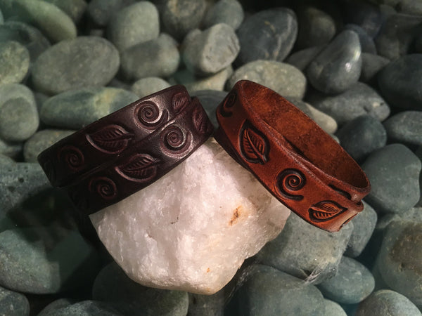 ~Wanderlust Leather Band Double Wrap ~-Handmade Jewelry, Bracelet-KicKassie'sKreations-~KicKassie's Kreations~ Nature Inspired Jewelry Designs and Leather