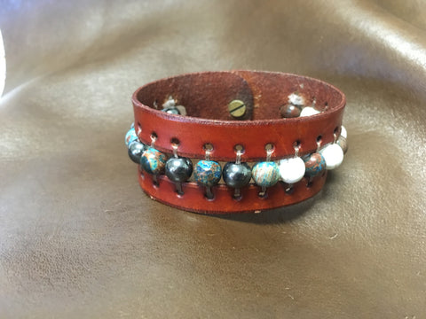 ~The Tranquility Leather Band~-Handmade Jewelry, Bracelet-KicKassiesKreations-~KicKassie's Kreations~ Nature Inspired Jewelry Designs and Leather