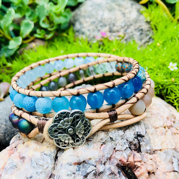 Creation of Summer-Handmade Jewelry, Bracelet-KicKassie'sKreations-~KicKassie's Kreations~ Nature Inspired Jewelry Designs and Leather