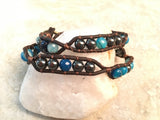 The Fishing Hole Double Wrap-Handmade Jewelry, Bracelet-KicKassiesKreations-~KicKassie's Kreations~ Nature Inspired Jewelry Designs and Leather