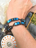 The Fishing Hole Double Wrap-Handmade Jewelry, Bracelet-KicKassiesKreations-~KicKassie's Kreations~ Nature Inspired Jewelry Designs and Leather