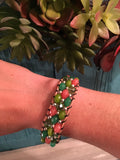 Hibiscus (Eternal Summer) Bracelet-Handmade Jewelry, Bracelet-KicKassiesKreations-~KicKassie's Kreations~ Nature Inspired Jewelry Designs and Leather