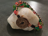 Hibiscus (Eternal Summer) Bracelet-Handmade Jewelry, Bracelet-KicKassiesKreations-~KicKassie's Kreations~ Nature Inspired Jewelry Designs and Leather