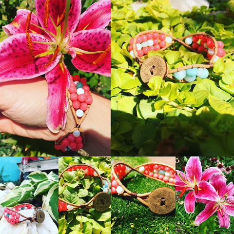 Stargazer Lily Bracelet-Handmade Jewelry, Bracelet-KicKassiesKreations-~KicKassie's Kreations~ Nature Inspired Jewelry Designs and Leather