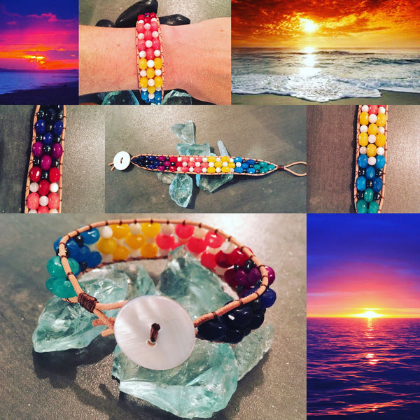 Sunset Over Water Bracelet-Handmade Jewelry, Bracelet-KicKassiesKreations-~KicKassie's Kreations~ Nature Inspired Jewelry Designs and Leather