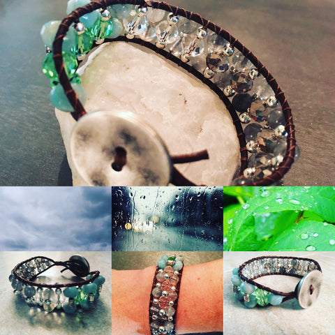 Rainy Day Bracelet-Handmade Jewelry, Bracelet-KicKassiesKreations-~KicKassie's Kreations~ Nature Inspired Jewelry Designs and Leather