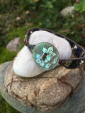 Wanderlust Bracelet Khaki Iris-Handmade Jewelry, Bracelet-KicKassiesKreations-~KicKassie's Kreations~ Nature Inspired Jewelry Designs and Leather