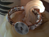 Howlite Hearts Bracelet-Handmade Jewelry, Bracelet-KicKassiesKreations-~KicKassie's Kreations~ Nature Inspired Jewelry Designs and Leather