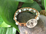 Howlite Hearts Bracelet-Handmade Jewelry, Bracelet-KicKassiesKreations-~KicKassie's Kreations~ Nature Inspired Jewelry Designs and Leather