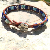 Forget-Me-Not Bracelet-Handmade Jewelry, Bracelet-KicKassiesKreations-~KicKassie's Kreations~ Nature Inspired Jewelry Designs and Leather