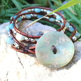 Hope Bracelet double wrap-Handmade Jewelry, Bracelet-KicKassiesKreations-~KicKassie's Kreations~ Nature Inspired Jewelry Designs and Leather