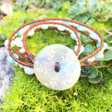 Hope Bracelet double wrap-Handmade Jewelry, Bracelet-KicKassiesKreations-~KicKassie's Kreations~ Nature Inspired Jewelry Designs and Leather
