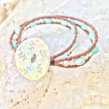 Hope Bracelet double wrap-Handmade Jewelry, Bracelet-KicKassiesKreations-~KicKassie's Kreations~ Nature Inspired Jewelry Designs and Leather
