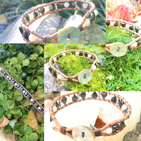 Hematite Hearts-Handmade Jewelry, Bracelet-KicKassiesKreations-~KicKassie's Kreations~ Nature Inspired Jewelry Designs and Leather