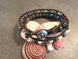 Pirate Booty Double Wrap-Handmade Jewelry, Bracelet-KicKassie'sKreations-~KicKassie's Kreations~ Nature Inspired Jewelry Designs and Leather