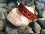 ~Forget-Me-Not Leather Single Band~-Handmade Jewelry, Bracelet-KicKassie'sKreations-~KicKassie's Kreations~ Nature Inspired Jewelry Designs and Leather