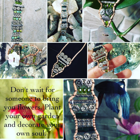 Nature's Simplistic Riches-Leather Bracelet-~KicKassie'sKreations~ Nature Inspired Jewelry Designs and Leather-~KicKassie's Kreations~ Nature Inspired Jewelry Designs and Leather
