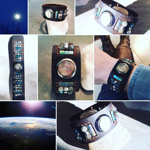 To the Moon and Back-Handmade Jewelry, Bracelet-~KicKassie'sKreations~ Nature Inspired Jewelry Designs and Leather-~KicKassie's Kreations~ Nature Inspired Jewelry Designs and Leather