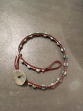 Hope Bracelet double wrap-Handmade Jewelry, Bracelet-KicKassiesKreations-~KicKassie's Kreations~ Nature Inspired Jewelry Designs and Leather