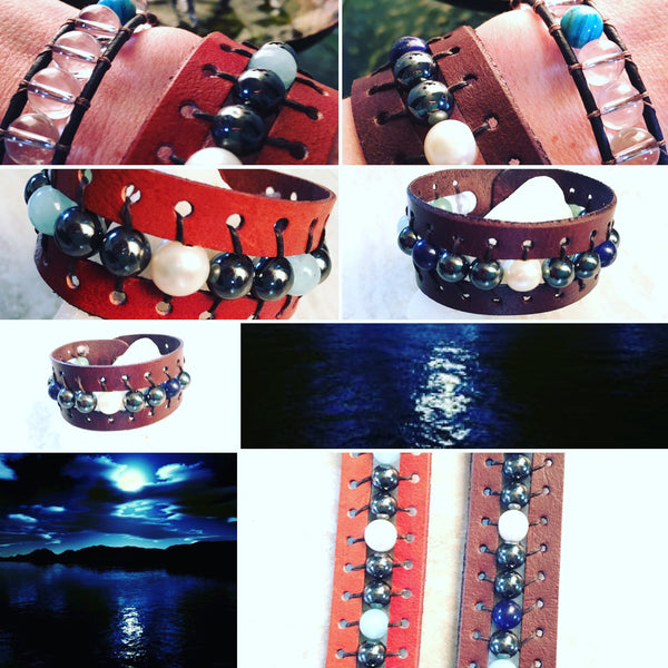 Moonlight Dance-Handmade Jewelry, Bracelet-~KicKassie'sKreations~ Nature Inspired Jewelry Designs and Leather-~KicKassie's Kreations~ Nature Inspired Jewelry Designs and Leather