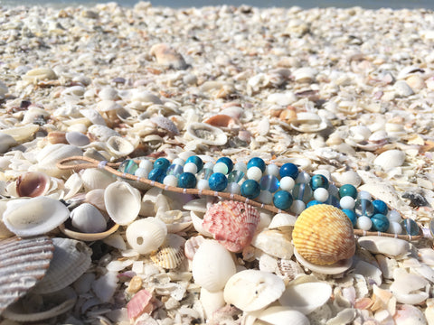 🌴🐚🌊Sanibel🌊🐚🌴Wide band-Handmade Jewelry, Bracelet-KicKassie'sKreations-~KicKassie's Kreations~ Nature Inspired Jewelry Designs and Leather