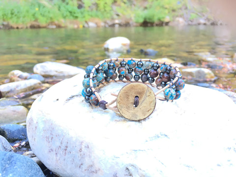 Rock Creek Bracelet-Handmade Jewelry, Bracelet-KicKassiesKreations-~KicKassie's Kreations~ Nature Inspired Jewelry Designs and Leather