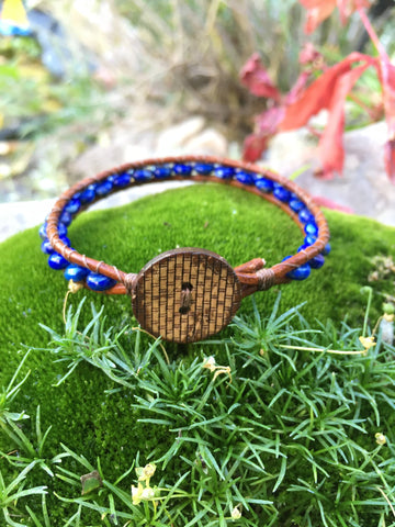 Lapis Lazuli Elegance-Handmade Jewelry, Bracelet-KicKassiesKreations-~KicKassie's Kreations~ Nature Inspired Jewelry Designs and Leather