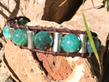 Greens of Life-Handmade Jewelry, Bracelet-KicKassiesKreations-~KicKassie's Kreations~ Nature Inspired Jewelry Designs and Leather