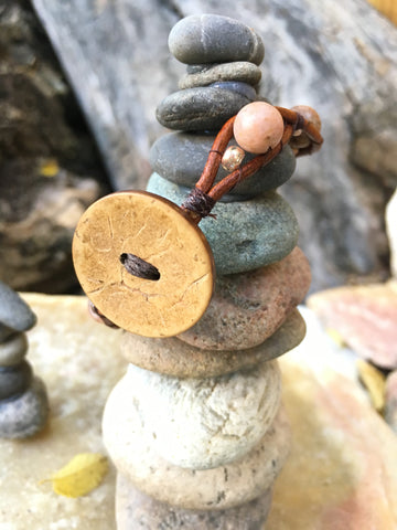 Rock Cairn Bracelet-Handmade Jewelry, Bracelet-KicKassiesKreations-~KicKassie's Kreations~ Nature Inspired Jewelry Designs and Leather