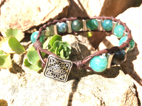 Greens of Life-Handmade Jewelry, Bracelet-KicKassiesKreations-~KicKassie's Kreations~ Nature Inspired Jewelry Designs and Leather