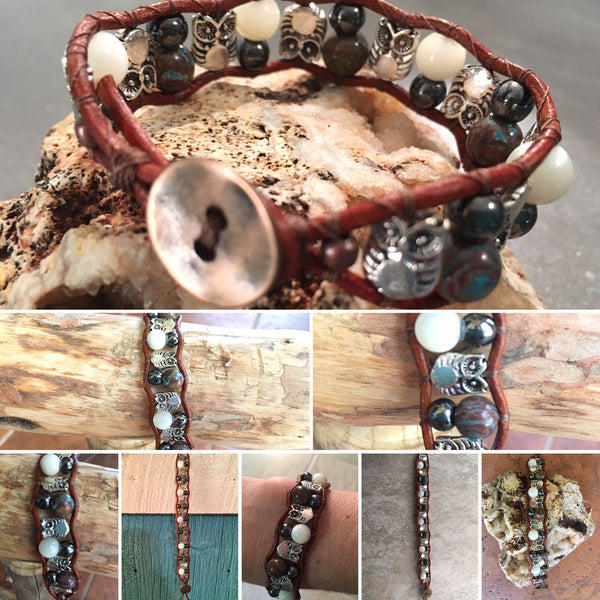 The Wise Protector-Handmade Jewelry, Bracelet-KicKassiesKreations-~KicKassie's Kreations~ Nature Inspired Jewelry Designs and Leather