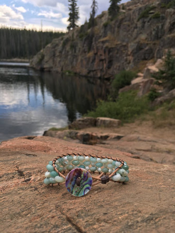 Bear Lake Bracelet-Handmade Jewelry, Bracelet-KicKassiesKreations-~KicKassie's Kreations~ Nature Inspired Jewelry Designs and Leather